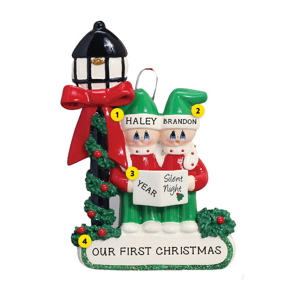 Caroling Couple Ornament for Christmas Tree