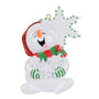 Cute snowman catching snowflakes Christmas ornament 