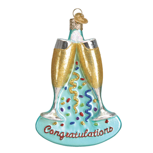 Champagne Toast Ornament for Christmas Tree
