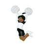 Personalized Cheerleader Black Uniform Ornament- Female, African American