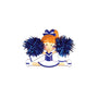 Cheerleader/Pom Ornament - Blue for Christmas Tree