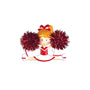 Cheerleader/Pom Ornament - Red for Christmas Tree