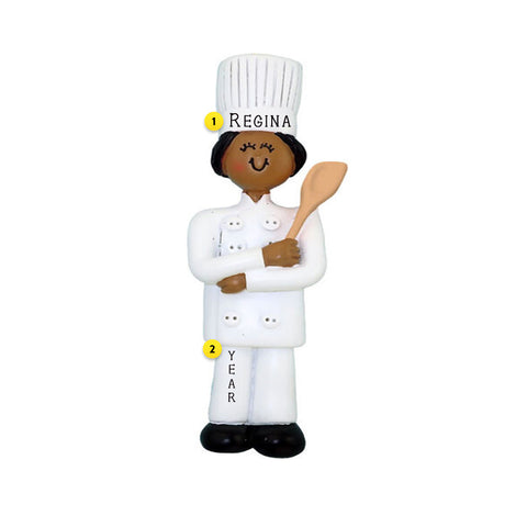 Chef Resin Ornament African American Can be personalized For the Christmas tree