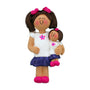 Child with Doll Ornament - Girl with Brown Hair for Christmas Tree