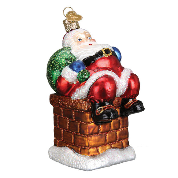 Chimney Stop Santa Ornament for Christmas Tree