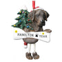Chocolate Labrador Dog Ornament for Christmas Tree