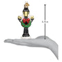 Christmas Lamp post with hanging wreath 4.75 Inches High
