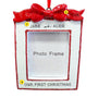 Personalized Christmas Picture Frame with Bow Ornament