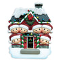 Decorated Christmas House family of 6 personalized resin ornament 