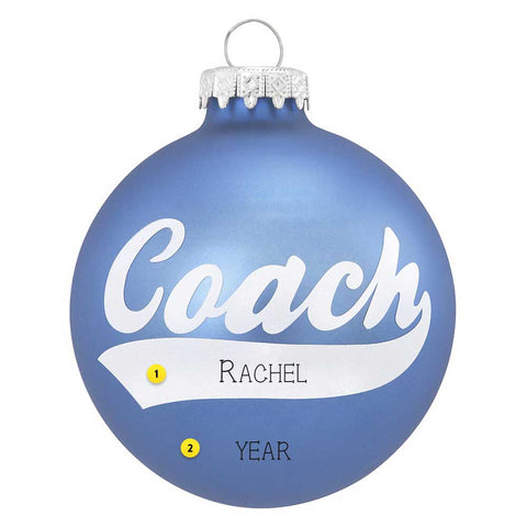 Coach Glass Bulb Ornament - Blue