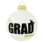 ConGRADulations Graduation Ornament Round glass Christmas ornament with the word GRAD topped with a graduation cap