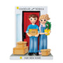 New Home Couple with boxes outside front door resin ornament  Edit alt text