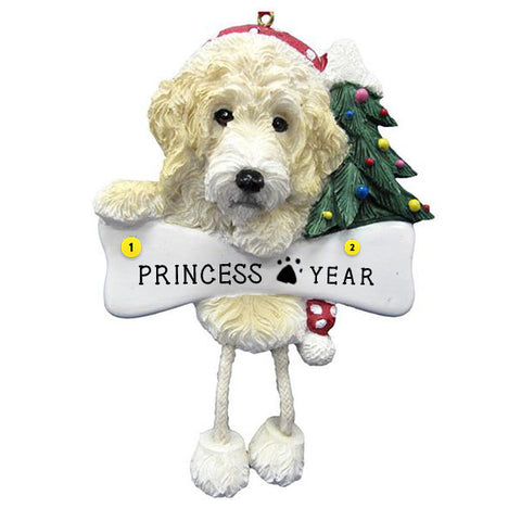 Cream Labradoodle Dog Ornament for Christmas Tree
