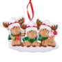 Personalized Cutesy Moose Family of 3 Ornament