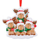 Cutesy Moose Family of 4 Christmas ornament