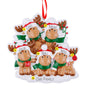 Personalized Cutesy Moose Family of 5 Ornament