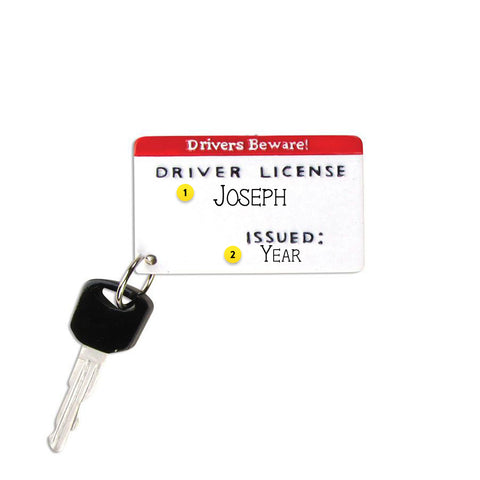 Driver's License with Key Ornament for Christmas Tree