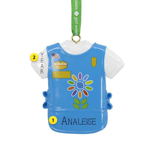 Daisy vest ornament can be personalized