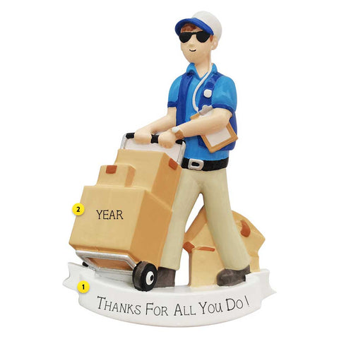 Delivery guy Christmas tree ornament