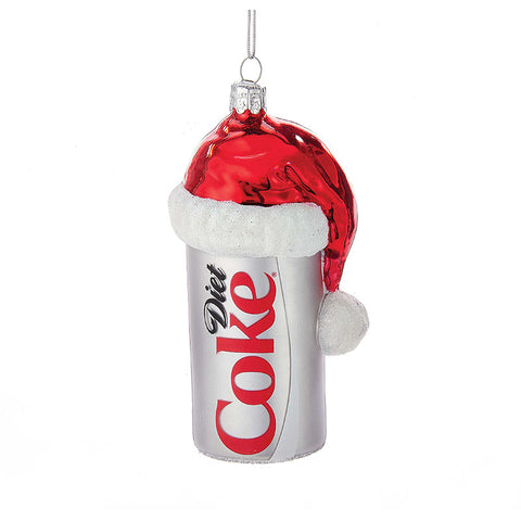 Diet Coke Can with Santa Hat Ornament for Christmas Tree