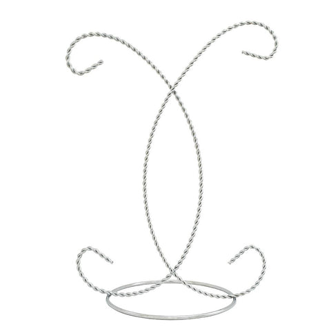 Double Twisted Chrome Ornament Stand - 8 Inch