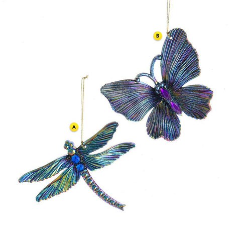 Butterfly or dragonfly multi color acrylic ornament for the Christmas tree