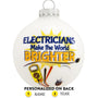 Personalized Electrician Glass Bulb Ornament
