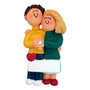 Engaged Couple Ornament - White Male, Brown Hair and White Female, Blond Hair for Christmas Tree