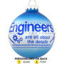 Personalized Engineer Glass Bulb Ornament