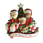 Mixed Race Family Opening presents ornament
