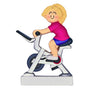Exercise Bike Ornament - Female, Blonde Hair