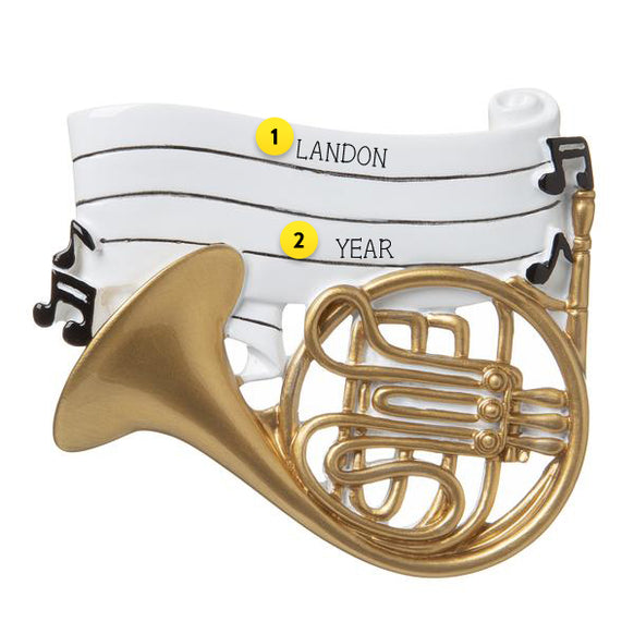 French Horn Personalized Ornament For Your Tree