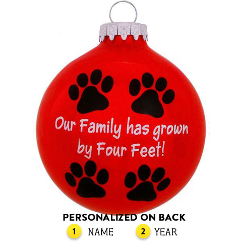 Personalized Family Has Grown by 4 Feet Ornament