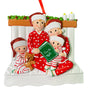 Family of 4 Reading Twas the Night Before Christmas Personalized Ornament  