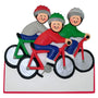 Family of 3 Bike Riding Ornament can be personalized