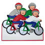 Family of 4 Bike Riding Ornament can be personalized