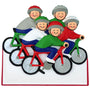 Family of 5 Bike Riding Ornament can be personalized