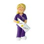 Nurse in Scrubs Ornament - White Female, Blond Hair for Christmas Tree