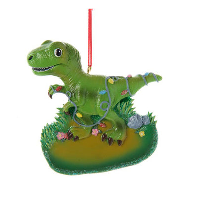 Festive T-Rex Dinosaur Ornament | Personalized Free – Callisters Christmas