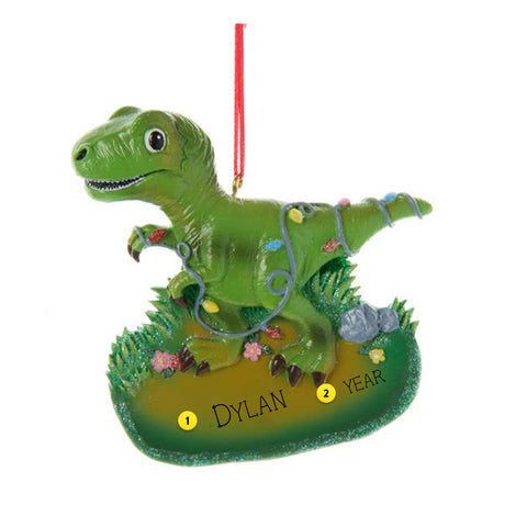 Festive Holiday T-Rex Dinosaur Ornament