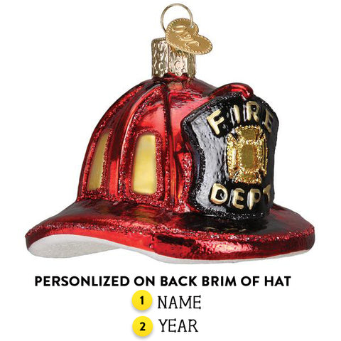 Old World Christmas Fireman's Helmet Christmas Ornament