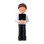 First Communion Ornament - Male, Brown Hair for Christmas Tree