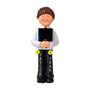 Personalized First Communion Ornament - Male, Brown Hair