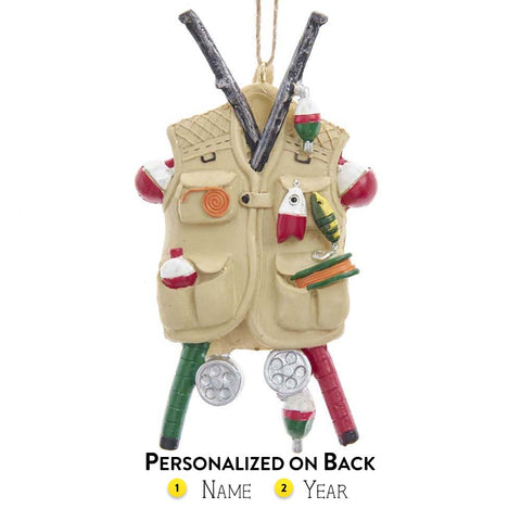 Personalized Fishing Vest Ornament
