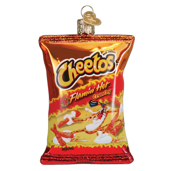 Flamin' Hot Cheetos Glass Bag ornament 