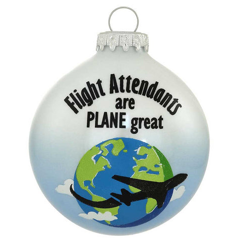 Flight Attendant Glass Ornament