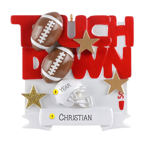 Personalized "Touch Down" Football Ornament