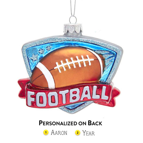 Personalized Football Glass Ornament