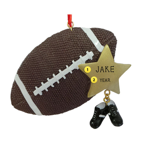 Football Ball with Star Ornament for Christmas Tree