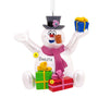 Personalized Ornament Frosty the Snowman with a pile of presents